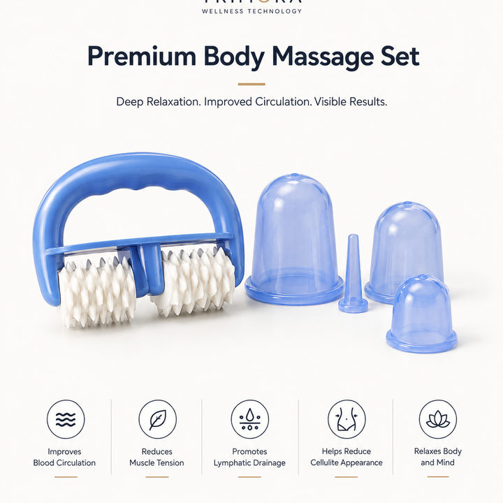 Trimora RollerRelief Pro™ | 5-Piece Vacuum Cupping Therapy Set