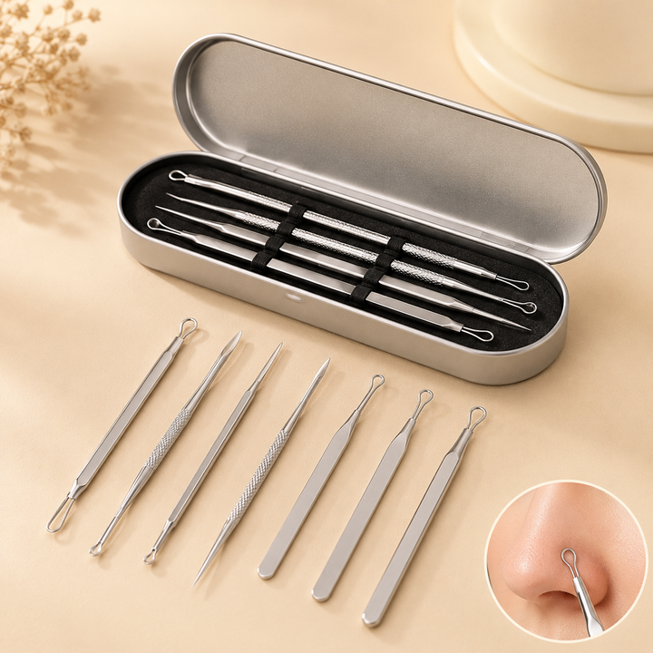 Trimora ClearSkin Pro™ | 8-Piece Acne Extraction Tool Set