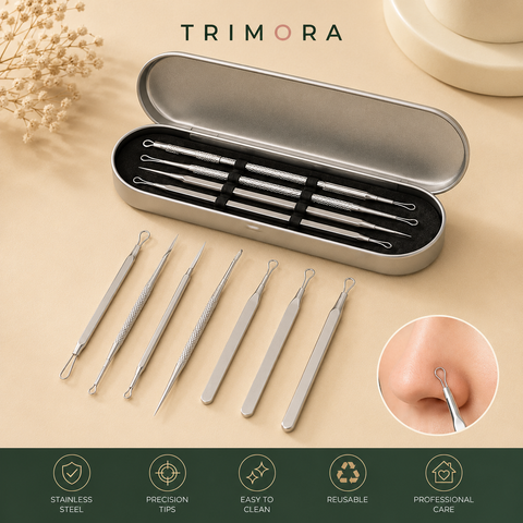 Trimora ClearSkin Pro™ | 8-Piece Acne Extraction Tool Set