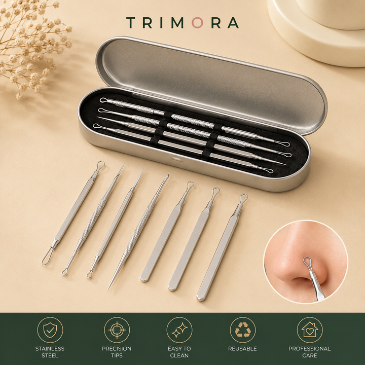 Trimora ClearSkin Pro™ | 8-Piece Acne Extraction Tool Set