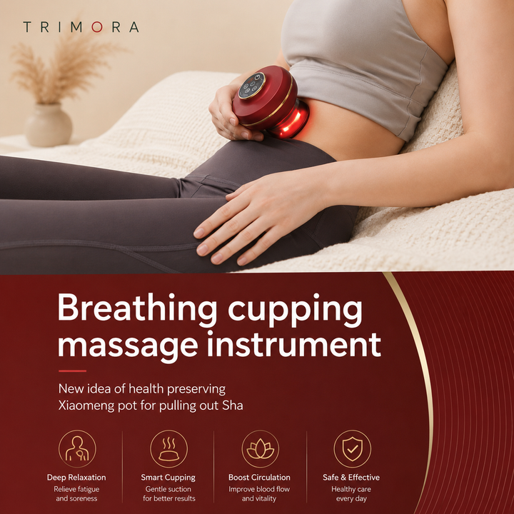 Trimora CuppingRelief Pro™ | Electric Cupping Massager with Red Light