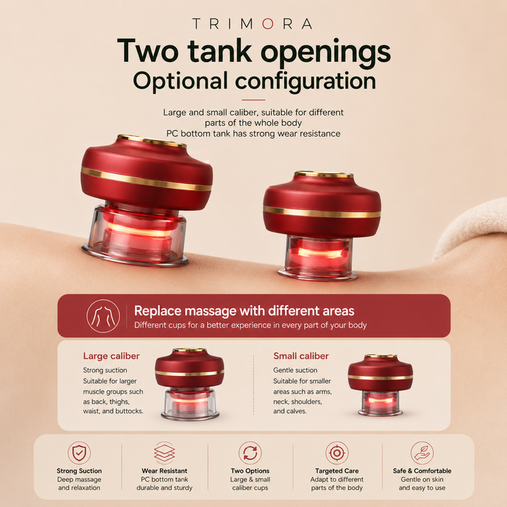 Trimora CuppingRelief Pro™ | Electric Cupping Massager with Red Light