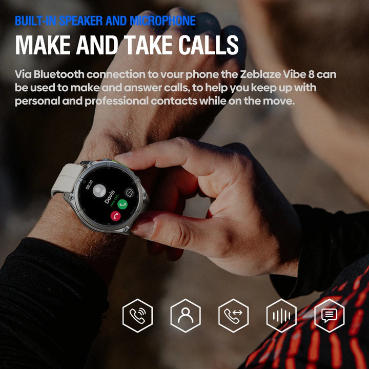 Trimora Active Smartwatch | VIBE 8 | AMOLED Bluetooth Smartwatch