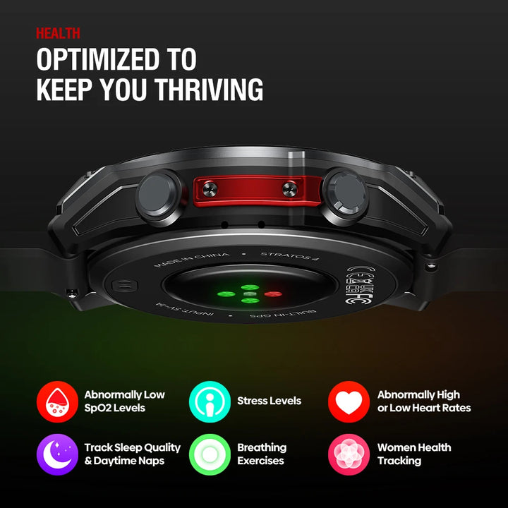 Trimora Adventure Smartwatch | Stratos 4 GPS | AMOLED Outdoor Smartwatch