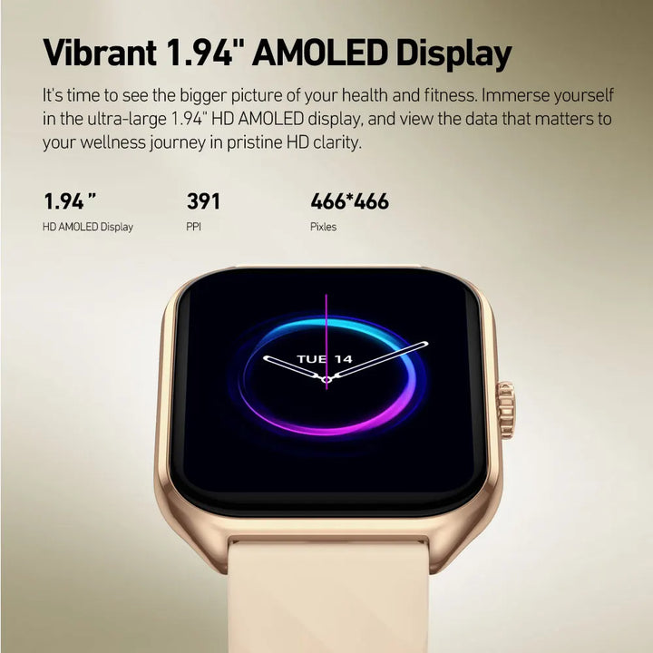 Trimora Active Smartwatch | GTS 4 | 1.94" AMOLED Display & Bluetooth Calling