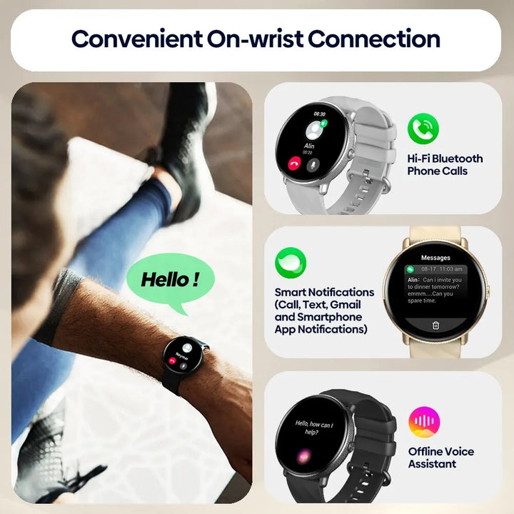 Trimora Active Smartwatch | GTR 3 Pro | AMOLED Display & Bluetooth Calling