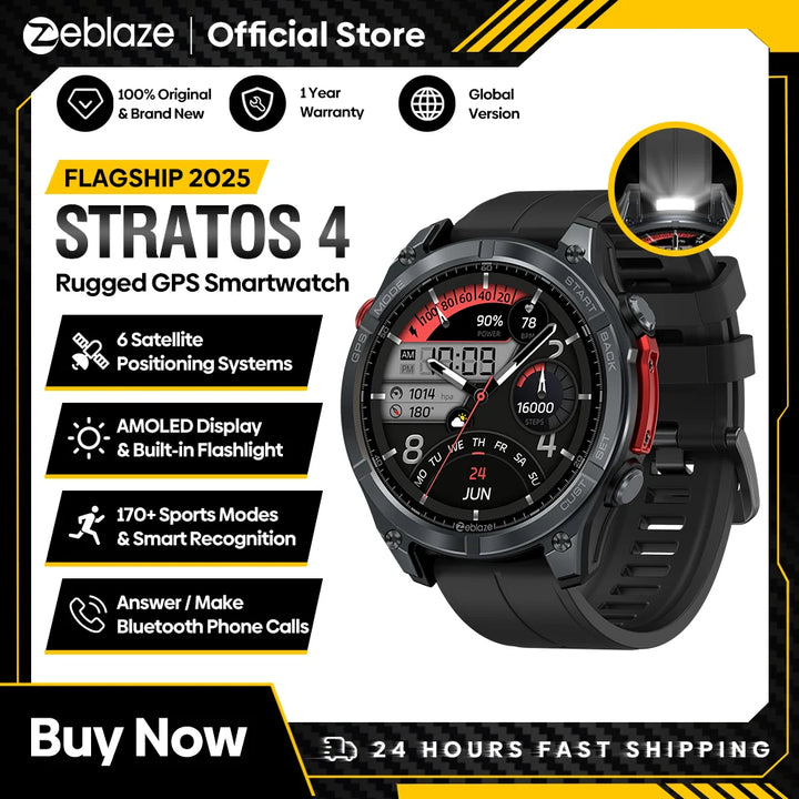 Trimora Adventure Smartwatch | Stratos 4 GPS | AMOLED Outdoor Smartwatch