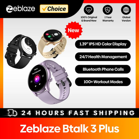 Trimora Active Smartwatch | Zeblaze Btalk 3 Plus | AMOLED Display & Bluetooth Calling