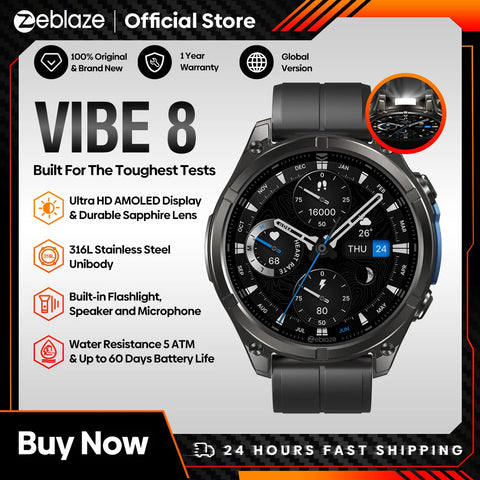 Trimora Active Smartwatch | VIBE 8 | AMOLED Bluetooth Smartwatch