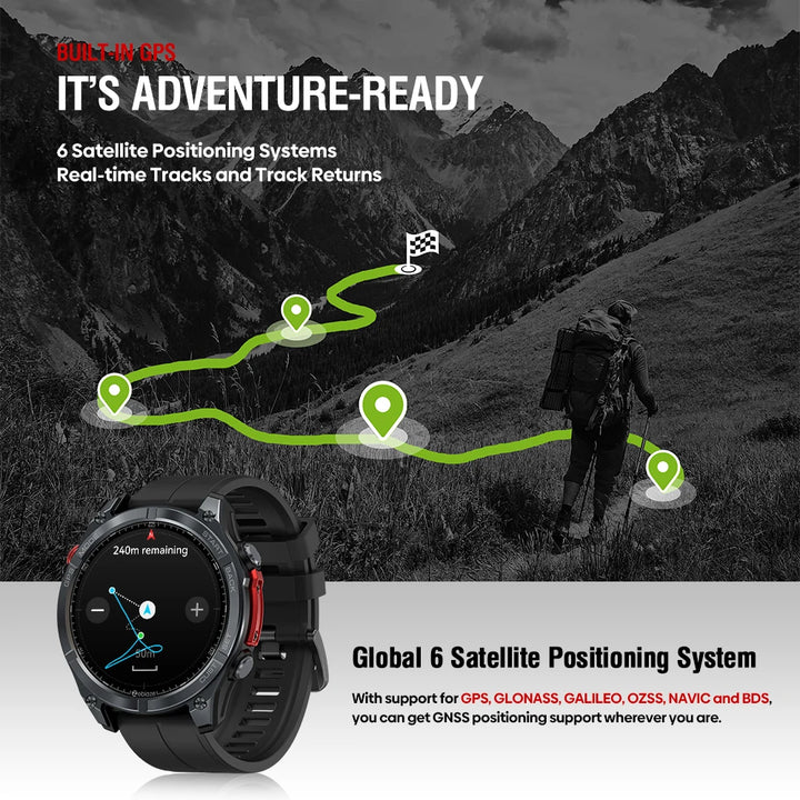 Trimora Adventure Smartwatch | Stratos 4 GPS | AMOLED Outdoor Smartwatch