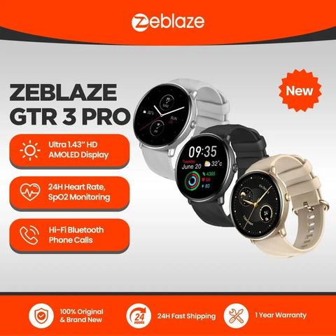 Trimora Active Smartwatch | GTR 3 Pro | AMOLED Display & Bluetooth Calling